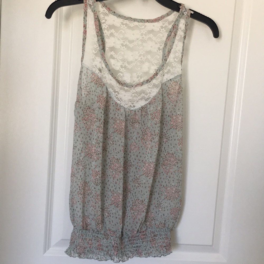 Floral lace tank top